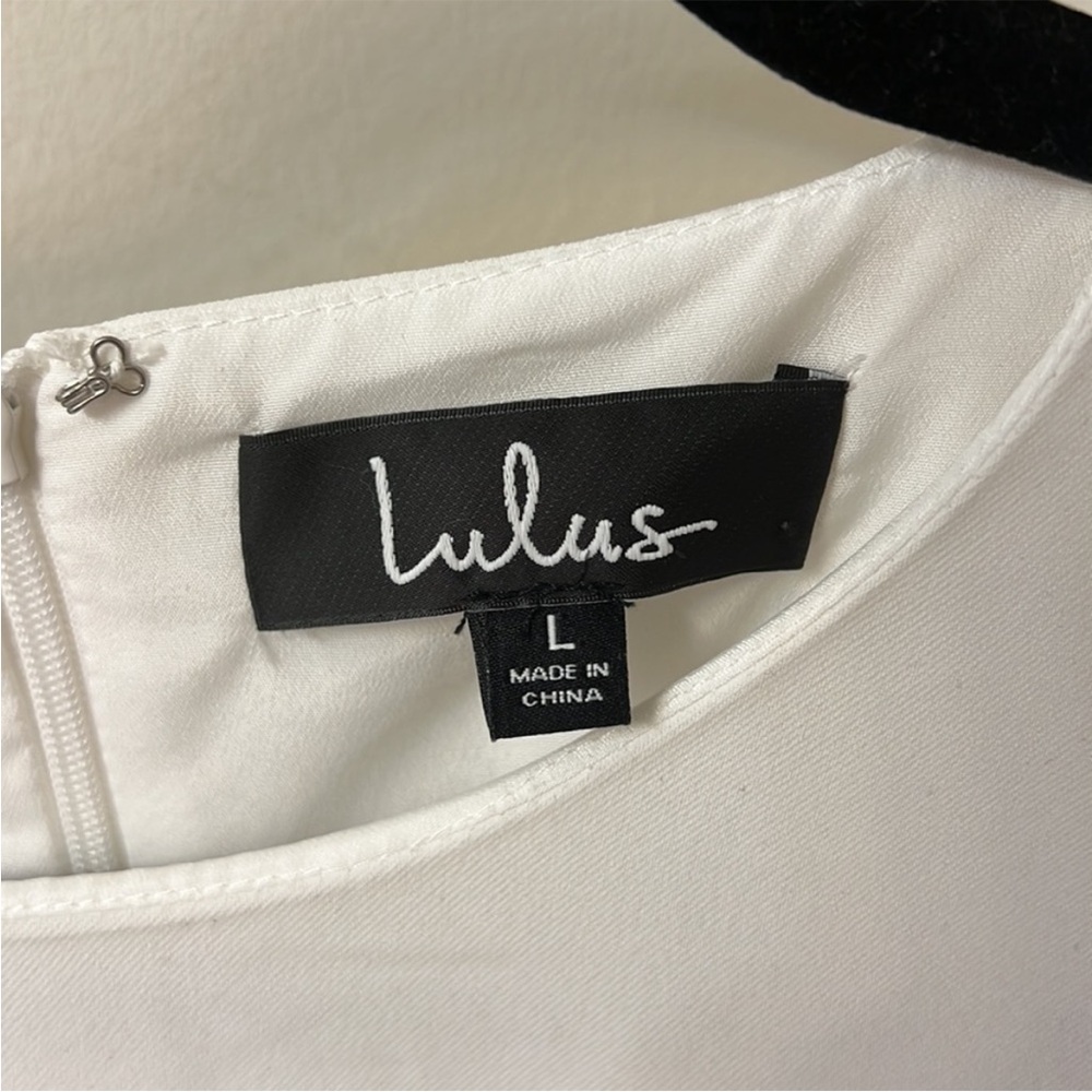 Lulu’s Believe it or Knot White Long Sleeve Tie-Front Slater Dress - Size L - Picture 5 of 7